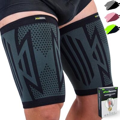 Feel Recovery 2 Pack Manchon de Compression Cuisse Homme et Femme Maintien Cuisse pour Soulager Douleurs Ischio-Jambiers, Quadriceps et L'Aine, Tensions Musculaires, Crampes et Running Respirant et Antidérapant - Publicité Feel Recovery 2 Pack Manchon de Compression Cuisse Homme et Femme Maintien Cuisse pour Soulager Douleurs Ischio-Jambiers, Quadriceps et L'Aine, Tensions Musculaires, Crampes et Running Respirant et Antidérapant - Publicité