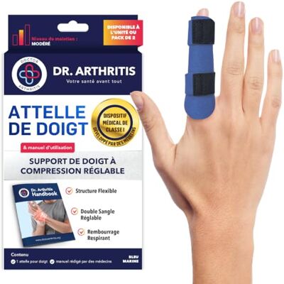 Dr. Arthritis Attelle de doigt à gâchette développée par les médecins pour la récupération de maillet, d'entorse et de blessure, support de préhension et outil de redressement, support de doigt cassé pour index - Publicité Dr. Arthritis Attelle de doigt à gâchette développée par les médecins pour la récupération de maillet, d'entorse et de blessure, support de préhension et outil de redressement, support de doigt cassé pour index - Publicité