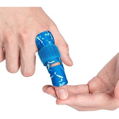 Kuangmi Manchon de doigt Soutien Protecteur Empeche les blessures aux doigts pendant les sports 1 pièce,Blue S/M - Publicité Kuangmi Manchon de doigt Soutien Protecteur Empeche les blessures aux doigts pendant les sports 1 pièce,Blue S/M - Publicité