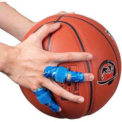 Kuangmi Manchon de doigt Soutien Protecteur Empeche les blessures aux doigts pendant les sports, Blue(Paire) S/M - Publicité Kuangmi Manchon de doigt Soutien Protecteur Empeche les blessures aux doigts pendant les sports, Blue(Paire) S/M - Publicité