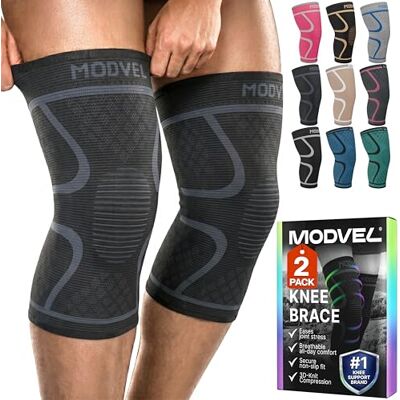 MODVEL Genouillère sport pour Homme et Femme – 2 Pièces Genouillere Ligamentaire Genou, Maintien De Compression Genoux, Genouillères Médicales Pour Arthrose, Course, Soulagement Douleur Genou - Publicité MODVEL Genouillère sport pour Homme et Femme – 2 Pièces Genouillere Ligamentaire Genou, Maintien De Compression Genoux, Genouillères Médicales Pour Arthrose, Course, Soulagement Douleur Genou - Publicité