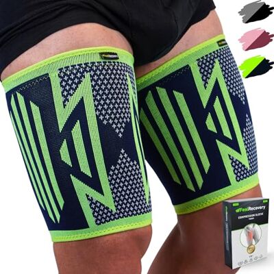 Feel Recovery 2 Pack Manchon de Compression Cuisse Homme et Femme Maintien Cuisse pour Soulager Douleurs Ischio-Jambiers, Quadriceps et L'Aine, Tensions Musculaires, Crampes et Running Respirant et Antidérapant - Publicité Feel Recovery 2 Pack Manchon de Compression Cuisse Homme et Femme Maintien Cuisse pour Soulager Douleurs Ischio-Jambiers, Quadriceps et L'Aine, Tensions Musculaires, Crampes et Running Respirant et Antidérapant - Publicité