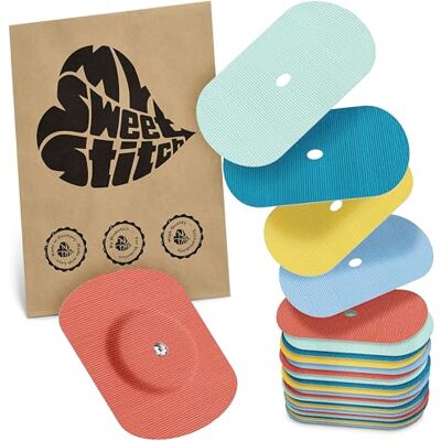 MySweetStitch 25 x Freestyle Libre 1 & 2 pansement, Oval avec trou d'aération, Overpatch Ø 70 x 55 mm, protection capteur, imperméable, respirant, doux pour la peau, Fabriqué en Allemagne, Pastel - Publicité MySweetStitch 25 x Freestyle Libre 1 & 2 pansement, Oval avec trou d'aération, Overpatch Ø 70 x 55 mm, protection capteur, imperméable, respirant, doux pour la peau, Fabriqué en Allemagne, Pastel - Publicité