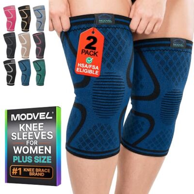 MODVEL Genouillère sport pour Homme et Femme – 2 Pièces Genouillere Ligamentaire Genou, Maintien De Compression Genoux, Genouillères Médicales Pour Arthrose, Course, Soulagement Douleur Genou - Publicité MODVEL Genouillère sport pour Homme et Femme – 2 Pièces Genouillere Ligamentaire Genou, Maintien De Compression Genoux, Genouillères Médicales Pour Arthrose, Course, Soulagement Douleur Genou - Publicité