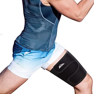 supregear Support de Cuisse, Manchon de Compression Réglable en Néoprène pour Ischio-Jambiers Quad Wrap Respirant Antidérapant Haut de Jambe Brace Plus Mince pour Femmes Hommes, Noir - Publicité supregear Support de Cuisse, Manchon de Compression Réglable en Néoprène pour Ischio-Jambiers Quad Wrap Respirant Antidérapant Haut de Jambe Brace Plus Mince pour Femmes Hommes, Noir - Publicité
