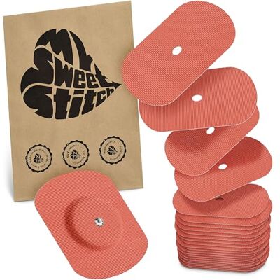 MySweetStitch 25 x Freestyle Libre 1 & 2 pansement, Oval avec trou d'aération, Overpatch Ø 70 x 55 mm, protection capteur, imperméable, respirant, doux pour la peau, Fabriqué en Allemagne, Corail - Publicité MySweetStitch 25 x Freestyle Libre 1 & 2 pansement, Oval avec trou d'aération, Overpatch Ø 70 x 55 mm, protection capteur, imperméable, respirant, doux pour la peau, Fabriqué en Allemagne, Corail - Publicité