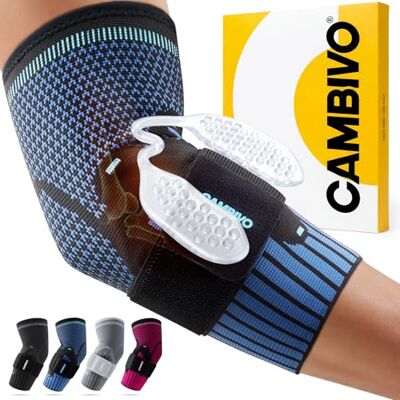 CAMBIVO Coudière Tendinite avec Double Coussinets Gel 5mm – Coudière Épicondylite à Compression avec Sangle Réglable, Support Antiglisse pour Tennis, Musculation et Travail - Publicité CAMBIVO Coudière Tendinite avec Double Coussinets Gel 5mm – Coudière Épicondylite à Compression avec Sangle Réglable, Support Antiglisse pour Tennis, Musculation et Travail - Publicité
