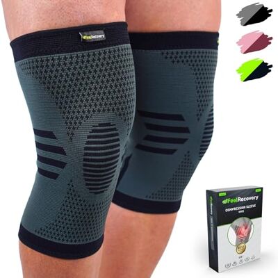 Feel Recovery 2 Pack Genouillères Homme et Femme Manchon de Compression du Genou pour Running, Basket et Sports Genouillère pour l'Arthrite, Douleurs Articulaires, Tendinite Respirant et Antidérapant - Publicité Feel Recovery 2 Pack Genouillères Homme et Femme Manchon de Compression du Genou pour Running, Basket et Sports Genouillère pour l'Arthrite, Douleurs Articulaires, Tendinite Respirant et Antidérapant - Publicité