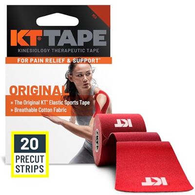KT Tape Original 20 Strip Ruban de kinésiologie prédécoupé en Coton Unisexe, Rouge, Taille Unique - Publicité KT Tape Original 20 Strip Ruban de kinésiologie prédécoupé en Coton Unisexe, Rouge, Taille Unique - Publicité