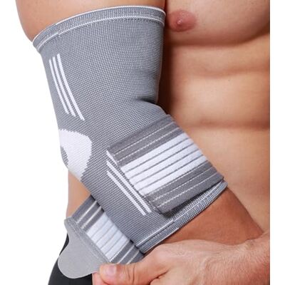 NEOtech Care Coudière Compression AJUSTABLE Légère, élastique, flexible, respirante Protège-coude pour sport, tennis, golf (Gris, Taille L, 1 Unité) - Publicité NEOtech Care Coudière Compression AJUSTABLE Légère, élastique, flexible, respirante Protège-coude pour sport, tennis, golf (Gris, Taille L, 1 Unité) - Publicité