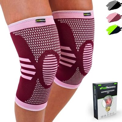 Feel Recovery 2 Pack Genouillères Homme et Femme Manchon de Compression du Genou pour Running, Basket et Sports Genouillère pour l'Arthrite, Douleurs Articulaires, Tendinite Respirant et Antidérapant - Publicité Feel Recovery 2 Pack Genouillères Homme et Femme Manchon de Compression du Genou pour Running, Basket et Sports Genouillère pour l'Arthrite, Douleurs Articulaires, Tendinite Respirant et Antidérapant - Publicité