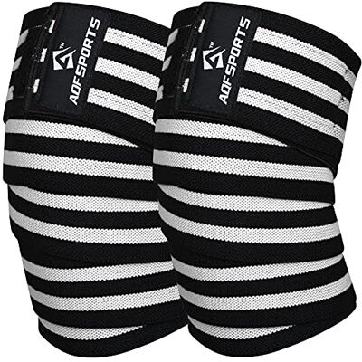 AQF Genouillère Bandage Musculation IPL et USPA Approuvé Sangles de Genou pour Haltérophilie Avec Elastique Musculation Sport Knee Wraps, Attelle Protection Genoux pour Squat, Entraînement - Publicité AQF Genouillère Bandage Musculation IPL et USPA Approuvé Sangles de Genou pour Haltérophilie Avec Elastique Musculation Sport Knee Wraps, Attelle Protection Genoux pour Squat, Entraînement - Publicité