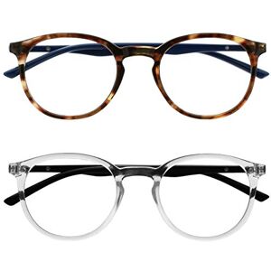 OPULIZE Met - Lunettes de lecture anti-lumière bleue Pack de 2 Monture ronde mince Résistantes aux rayures Améliore le sommeil Gaming ordinateur Transparent marron Hombres Femmes BB60-2C +3.00 - Publicité OPULIZE Met - Lunettes de lecture anti-lumière bleue Pack de 2 Monture ronde mince Résistantes aux rayures Améliore le sommeil Gaming ordinateur Transparent marron Hombres Femmes BB60-2C +3.00 - Publicité