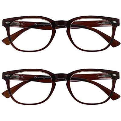 Opulize Modèle UVR2PK015 Lunettes de lecture marron Unisexe - Reading Glasses - Publicité Opulize Modèle UVR2PK015 Lunettes de lecture marron Unisexe - Reading Glasses - Publicité