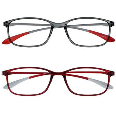 Opulize RR61-7Z Lunettes de lecture légères gris-rouge - Lunettes de lecture - Publicité Opulize RR61-7Z Lunettes de lecture légères gris-rouge - Lunettes de lecture - Publicité