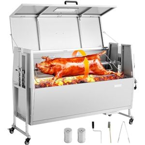 VEVOR Barbecue à Charbon avec Tournebroche Électrique 38 W, Rôtissoire à Charbon de Bois Capacité de Charge 60 kg, avec Roues et 4 Niveaux de Hauteur, Broche en Inox, pour Agneau Porcelet, Camping - Publicité VEVOR Barbecue à Charbon avec Tournebroche Électrique 38 W, Rôtissoire à Charbon de Bois Capacité de Charge 60 kg, avec Roues et 4 Niveaux de Hauteur, Broche en Inox, pour Agneau Porcelet, Camping - Publicité