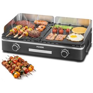 FOHERE Barbecue Électrique de Table 2400W Plancha de Jardin et Balcon avec 2 Zones de Cuisson Indépendantes Grande Surface Antiadhésive (Lisse & Nervurée) Idéal Camping et Extérieur - Publicité FOHERE Barbecue Électrique de Table 2400W Plancha de Jardin et Balcon avec 2 Zones de Cuisson Indépendantes Grande Surface Antiadhésive (Lisse & Nervurée) Idéal Camping et Extérieur - Publicité