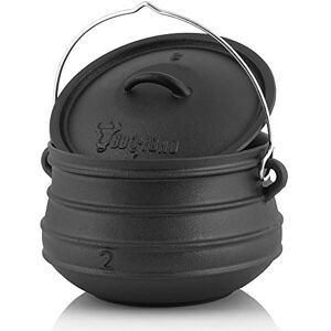BBQ-TORO Potjie #2 6 litres Chaudron de sorcière en fonte Pot de cuisson en fonte Four néerlaandais sud-africain - Publicité BBQ-TORO Potjie #2 6 litres Chaudron de sorcière en fonte Pot de cuisson en fonte Four néerlaandais sud-africain - Publicité