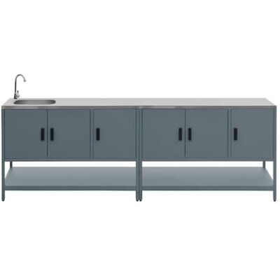 Alice's Garden sweeek Cuisine extérieure 2 modules en acier inoxydable bleu gris - Publicité Alice's Garden sweeek Cuisine extérieure 2 modules en acier inoxydable bleu gris - Publicité