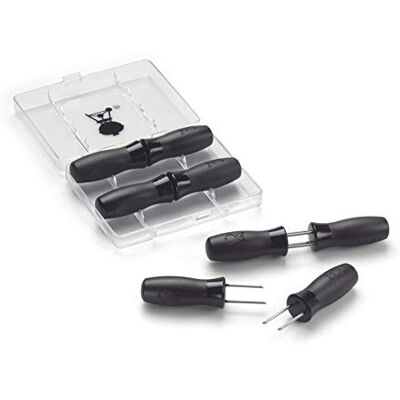 Weber Set de supports à épis de maïs (4 pièces) avec boîte de rangement, poignées en nylon avec encoches pour les pouces pour une manipulation sûre et confortable Noir (6489) - Publicité Weber Set de supports à épis de maïs (4 pièces) avec boîte de rangement, poignées en nylon avec encoches pour les pouces pour une manipulation sûre et confortable Noir (6489) - Publicité