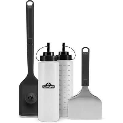 Napoleon ® Accessoire de Barbecue GATL013 Kit de Nettoyage 4 pièces Comprenant Une raclette, Une Brosse à récurer, Deux Bouteilles compressibles, Une poignée antidérapante, Une Boucle pour - Publicité Napoleon ® Accessoire de Barbecue GATL013 Kit de Nettoyage 4 pièces Comprenant Une raclette, Une Brosse à récurer, Deux Bouteilles compressibles, Une poignée antidérapante, Une Boucle pour - Publicité