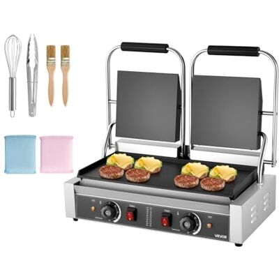 VEVOR Gril Panini Électrique de 3600 W, Double Presse à Panini avec Plaque Émaillée Plate de 48,5x23 cm, Appareil à Sandwich en Inox, Contrôle de la Température, pour Hamburger, Steak, Cuisine - Publicité VEVOR Gril Panini Électrique de 3600 W, Double Presse à Panini avec Plaque Émaillée Plate de 48,5x23 cm, Appareil à Sandwich en Inox, Contrôle de la Température, pour Hamburger, Steak, Cuisine - Publicité