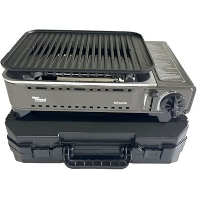 Alpen Camping GAS ENERGY Alpen Camping BBQ Gaz Portable Brûleur 1780W Grille Anti-Graisse Fente Centrale Allumage Piezo Mallette Rigide Incluse Camping, Van, Roadtrip - Publicité Alpen Camping GAS ENERGY Alpen Camping BBQ Gaz Portable Brûleur 1780W Grille Anti-Graisse Fente Centrale Allumage Piezo Mallette Rigide Incluse Camping, Van, Roadtrip - Publicité