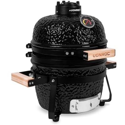 VONROC Barbecue Kamado 13 Pouces Barbecue Portable Ø27 cm Surface de Cuisson, 25kg Barbecue Charbon de Bois en Céramique Modèle à Poser – Avec Support, Thermomètre, Repose Assiette & Couvercle - Publicité VONROC Barbecue Kamado 13 Pouces Barbecue Portable Ø27 cm Surface de Cuisson, 25kg Barbecue Charbon de Bois en Céramique Modèle à Poser – Avec Support, Thermomètre, Repose Assiette & Couvercle - Publicité