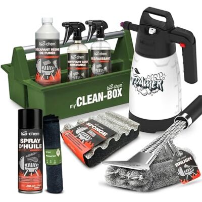 bio-chem CLEANTEC Bio-Chem Kit de 9 Produits d'entretien du Barbecue avec boîte de Rangement - Publicité bio-chem CLEANTEC Bio-Chem Kit de 9 Produits d'entretien du Barbecue avec boîte de Rangement - Publicité