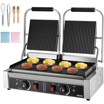 VEVOR Gril Panini Électrique de 3600 W, Double Presse à Panini avec Plaque de Cuisson Émaillée de 48,5x23 cm, Appareil à Sandwich en Inox, Contrôle de la Température, pour Hamburger, Steak, Cuisine - Publicité VEVOR Gril Panini Électrique de 3600 W, Double Presse à Panini avec Plaque de Cuisson Émaillée de 48,5x23 cm, Appareil à Sandwich en Inox, Contrôle de la Température, pour Hamburger, Steak, Cuisine - Publicité