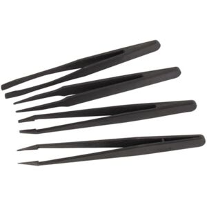 Velleman Ensemble de 4 pincettes non conductrices, pour un travail de précision en toute sécurité, noir - Publicité Velleman Ensemble de 4 pincettes non conductrices, pour un travail de précision en toute sécurité, noir - Publicité