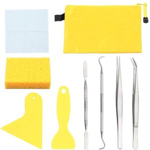 SPEEDWOX Lot de 9 outils et fournitures pour mosaïque pour débutants 2 racleurs 2 pinces 1 crochet à double extrémité 1 spatule 1 chiffon de nettoyage 1 sac étanche à fermeture éclair kit de - Publicité SPEEDWOX Lot de 9 outils et fournitures pour mosaïque pour débutants 2 racleurs 2 pinces 1 crochet à double extrémité 1 spatule 1 chiffon de nettoyage 1 sac étanche à fermeture éclair kit de - Publicité