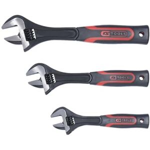 KS TOOLS 577.0199 Jeu de 3 Clés à molette à manche bi-matière 8" 10" 12" En Chrome Vanadium Tête brunie Noir/Rouge - Publicité KS TOOLS 577.0199 Jeu de 3 Clés à molette à manche bi-matière 8" 10" 12" En Chrome Vanadium Tête brunie Noir/Rouge - Publicité