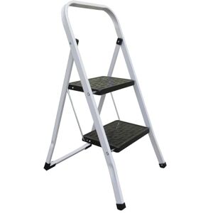 MSV Escabeau Pliant 2 Marches en Acier Capacité 150 kg Norme GS Sécurité Design Compact et Pliable, Gain de Place Pieds Antidérapants Blanc - Publicité MSV Escabeau Pliant 2 Marches en Acier Capacité 150 kg Norme GS Sécurité Design Compact et Pliable, Gain de Place Pieds Antidérapants Blanc - Publicité