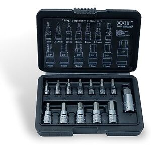 CCLIFE Jeu de hex douilles à embouts,13 Douilles à 6 pans,métriques taille de 2mm 14mm 1/4" 3/8" 1/2 - Publicité CCLIFE Jeu de hex douilles à embouts,13 Douilles à 6 pans,métriques taille de 2mm 14mm 1/4" 3/8" 1/2 - Publicité