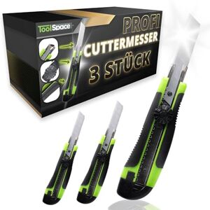 ToolSpace Cutter 18 mm 3x Lame Sécable Acier Carbone Molette De Blocage Poignée Antidérapante Couteau Utilitaire Carton Papier Peint Moquette Maison Atelier Bricolage Rénovation Travaux Professionnel - Publicité ToolSpace Cutter 18 mm 3x Lame Sécable Acier Carbone Molette De Blocage Poignée Antidérapante Couteau Utilitaire Carton Papier Peint Moquette Maison Atelier Bricolage Rénovation Travaux Professionnel - Publicité