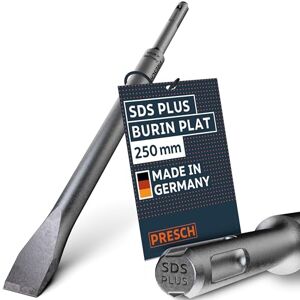 PRESCH SDS plus Burin Plat Tranchant robuste et durable de 20 mm de large Pour tous les travaux de démolition (longueur 250 mm) Burin en acier haute performance pour des coups puissants - Publicité PRESCH SDS plus Burin Plat Tranchant robuste et durable de 20 mm de large Pour tous les travaux de démolition (longueur 250 mm) Burin en acier haute performance pour des coups puissants - Publicité