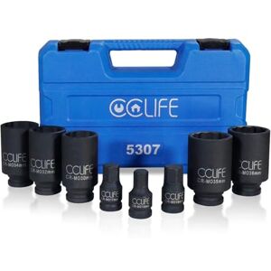 CCLIFE 8 pièces Coffret de Douilles clé à Choc 1/2'' 30-32-34-35-36 mm 12 pans CR-Mo, Jeu de Douilles à Impact - Publicité CCLIFE 8 pièces Coffret de Douilles clé à Choc 1/2'' 30-32-34-35-36 mm 12 pans CR-Mo, Jeu de Douilles à Impact - Publicité