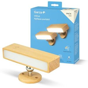 Garza Pack 1+1 Applique LED Murale Portable Vega 2W 240lm, lumière réglable 4000K, Batterie 3000mAh jusqu'à 30 Jours, USB-C, Installation sans Fil, Design en Bois Clair - Publicité Garza Pack 1+1 Applique LED Murale Portable Vega 2W 240lm, lumière réglable 4000K, Batterie 3000mAh jusqu'à 30 Jours, USB-C, Installation sans Fil, Design en Bois Clair - Publicité