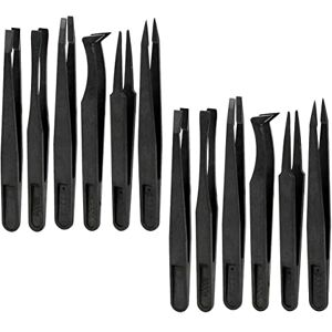 ABMRO 8 pièces pince à épiler antistatique en plastique pince à épiler à pointe plate inclinée pour l'électronique, la fabrication de bijoux, le travail de laboratoire, la réparation, les loisirs - Publicité ABMRO 8 pièces pince à épiler antistatique en plastique pince à épiler à pointe plate inclinée pour l'électronique, la fabrication de bijoux, le travail de laboratoire, la réparation, les loisirs - Publicité