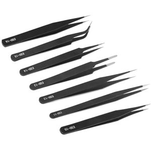 LWMLWM Pince Brucelles de Précision ESD, Lot de 7, Pincettes Antistatiques, Acier Inoxydable pour Électronique, Laboratoire, Bijoux, Réparation d'Équipements - Publicité LWMLWM Pince Brucelles de Précision ESD, Lot de 7, Pincettes Antistatiques, Acier Inoxydable pour Électronique, Laboratoire, Bijoux, Réparation d'Équipements - Publicité