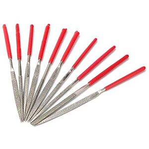 TopHomer Lot de 10 limes à aiguilles diamantées 3 x 140 mm avec revêtement diamant pour métal, verre, bijoux, sculpture rugueuse - Publicité TopHomer Lot de 10 limes à aiguilles diamantées 3 x 140 mm avec revêtement diamant pour métal, verre, bijoux, sculpture rugueuse - Publicité