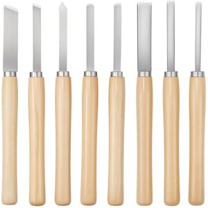 VEVOR Outils Tournage pour Tour à Bois, 8 PCS, Ciseaux à Bois Lame Acier Carbone, avec 2 Outils Obliques, 1 Pointe de Lance, 1 Outil de Séparation, 1 Bec Rond, 3 Gouges, pour Débutants, Amateurs, Pro - Publicité VEVOR Outils Tournage pour Tour à Bois, 8 PCS, Ciseaux à Bois Lame Acier Carbone, avec 2 Outils Obliques, 1 Pointe de Lance, 1 Outil de Séparation, 1 Bec Rond, 3 Gouges, pour Débutants, Amateurs, Pro - Publicité