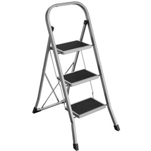 SONGMICS Marchepied 3 Marches Pliable, Escabeau, Verrou de Sécurité, Facile à Ranger, Charge 150 kg, Gris Tourterelle GSL003GY01 - Publicité SONGMICS Marchepied 3 Marches Pliable, Escabeau, Verrou de Sécurité, Facile à Ranger, Charge 150 kg, Gris Tourterelle GSL003GY01 - Publicité