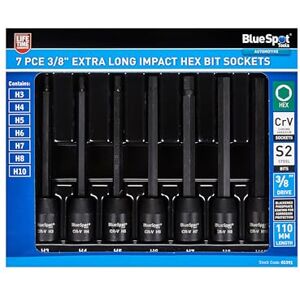 BLUESPOT Impact HEX Ensemble de 8 pièces longue hexagone 3/8" H3 - H10 - Publicité BLUESPOT Impact HEX Ensemble de 8 pièces longue hexagone 3/8" H3 - H10 - Publicité