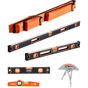 VEVOR Niveau à Torpille Magnétique 4PCS, 48/24/16/10 po, avec Flacons à Bulles, Mesure à 45/90/180 degrés, Outil de Nivellement en Alliage d'Aluminium, Résistance aux Chocs, Mesure SAE et Métrique - Publicité VEVOR Niveau à Torpille Magnétique 4PCS, 48/24/16/10 po, avec Flacons à Bulles, Mesure à 45/90/180 degrés, Outil de Nivellement en Alliage d'Aluminium, Résistance aux Chocs, Mesure SAE et Métrique - Publicité