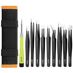 Umiten 10 pcs ESD pince à épiler kit, Precision Multi-normes non-magnétique anti-statique Ensemble de pinces en acier inoxydable Pince à épiler - Publicité Umiten 10 pcs ESD pince à épiler kit, Precision Multi-normes non-magnétique anti-statique Ensemble de pinces en acier inoxydable Pince à épiler - Publicité