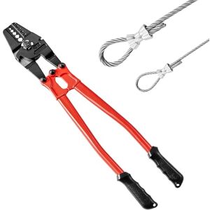 VEVOR Pince à Sertir Professionnelle 24", Pince Coupe Câble Acier Allié, Pince à Sertir 5 Rainures pour Manchon 1/16'', 3/32'', 1/8'', 5/32"et 3/16" pour Sertissage, Manchon de Boucle/Duplex - Publicité VEVOR Pince à Sertir Professionnelle 24", Pince Coupe Câble Acier Allié, Pince à Sertir 5 Rainures pour Manchon 1/16'', 3/32'', 1/8'', 5/32"et 3/16" pour Sertissage, Manchon de Boucle/Duplex - Publicité