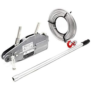 WilTec Treuil à câble Charge Max. 800 kg Longueur 20 m/Ø 8,3 mm avec Goupille de sécurité et Crochet Palan Cabestan pour Levage Traction dans Jardinage Sylviculture Bateau - Publicité WilTec Treuil à câble Charge Max. 800 kg Longueur 20 m/Ø 8,3 mm avec Goupille de sécurité et Crochet Palan Cabestan pour Levage Traction dans Jardinage Sylviculture Bateau - Publicité