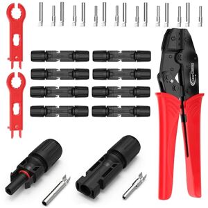 RedStar24 Ensemble de pince à sertir solaire pour câbles PV 2.5/4/6mm², 10 connecteurs PV, Mâle & Femelle, 2 clés pour connecteurs solaires, Kit de sertissage pour installation photovoltaïque - Publicité RedStar24 Ensemble de pince à sertir solaire pour câbles PV 2.5/4/6mm², 10 connecteurs PV, Mâle & Femelle, 2 clés pour connecteurs solaires, Kit de sertissage pour installation photovoltaïque - Publicité
